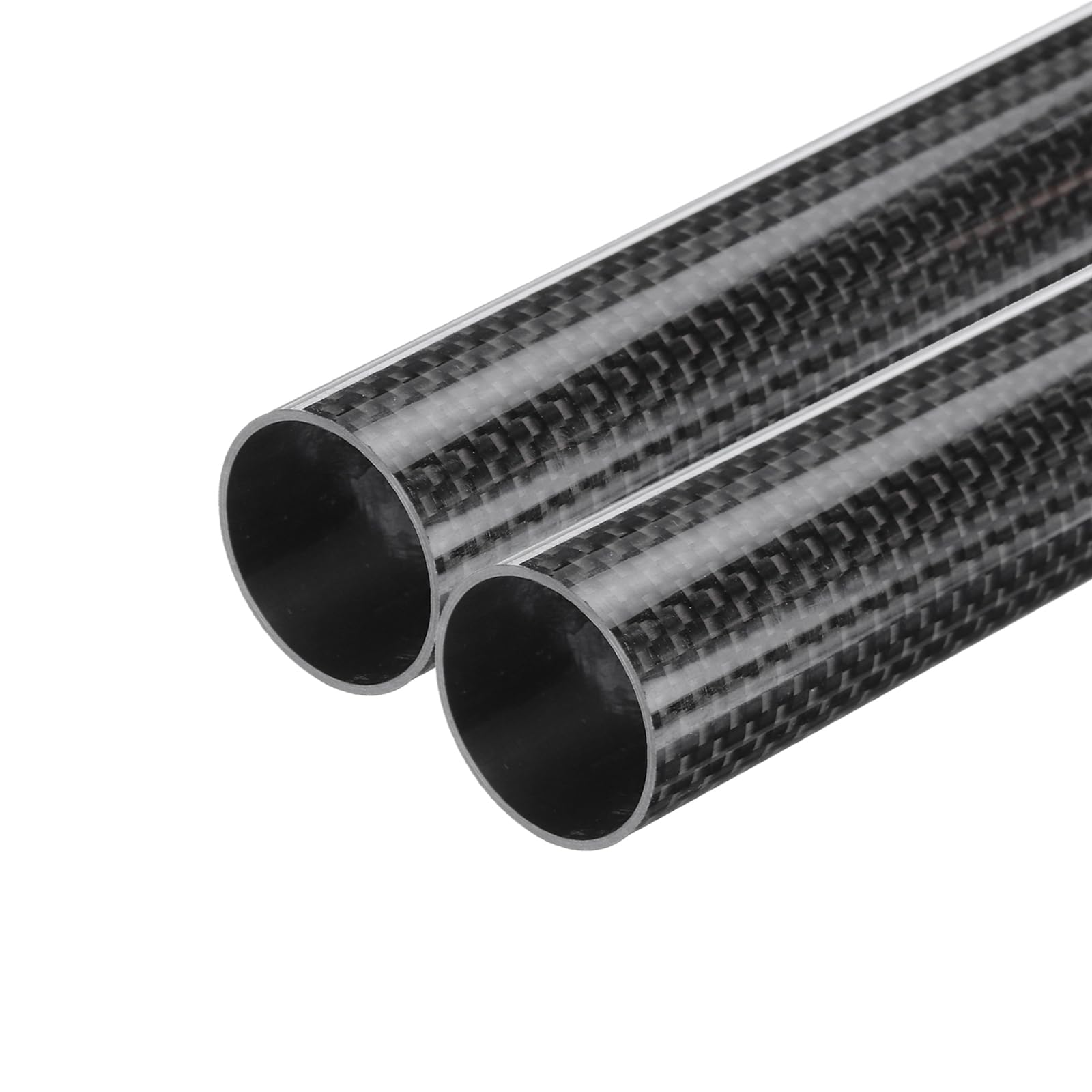 QUARKZMAN 2Pcs Tubes En Fibre De Carbone 23 X 25 X 420Mm Surface Brillante