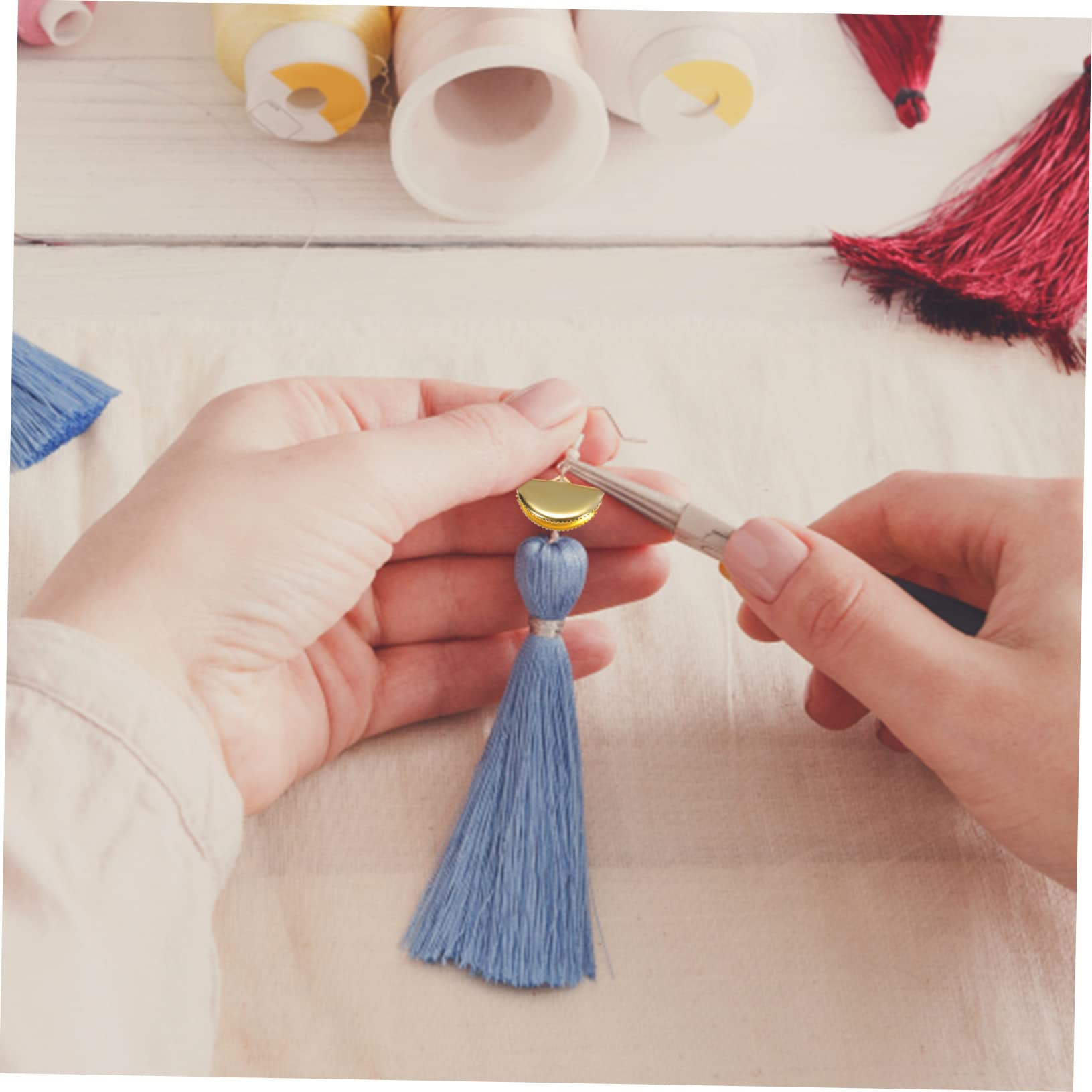 STOBOK 5sets Pinch Crimp Clamps Elastic Cord Crimp Ends Hold Down Clamps Cord End Clasps for Ribbon 60pcs*5