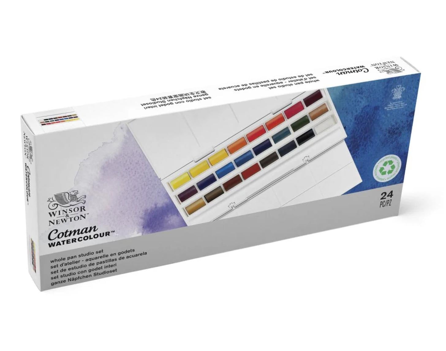 Winsor & Newton Cotman Aquarelle 24 Godets et 2 Cartes