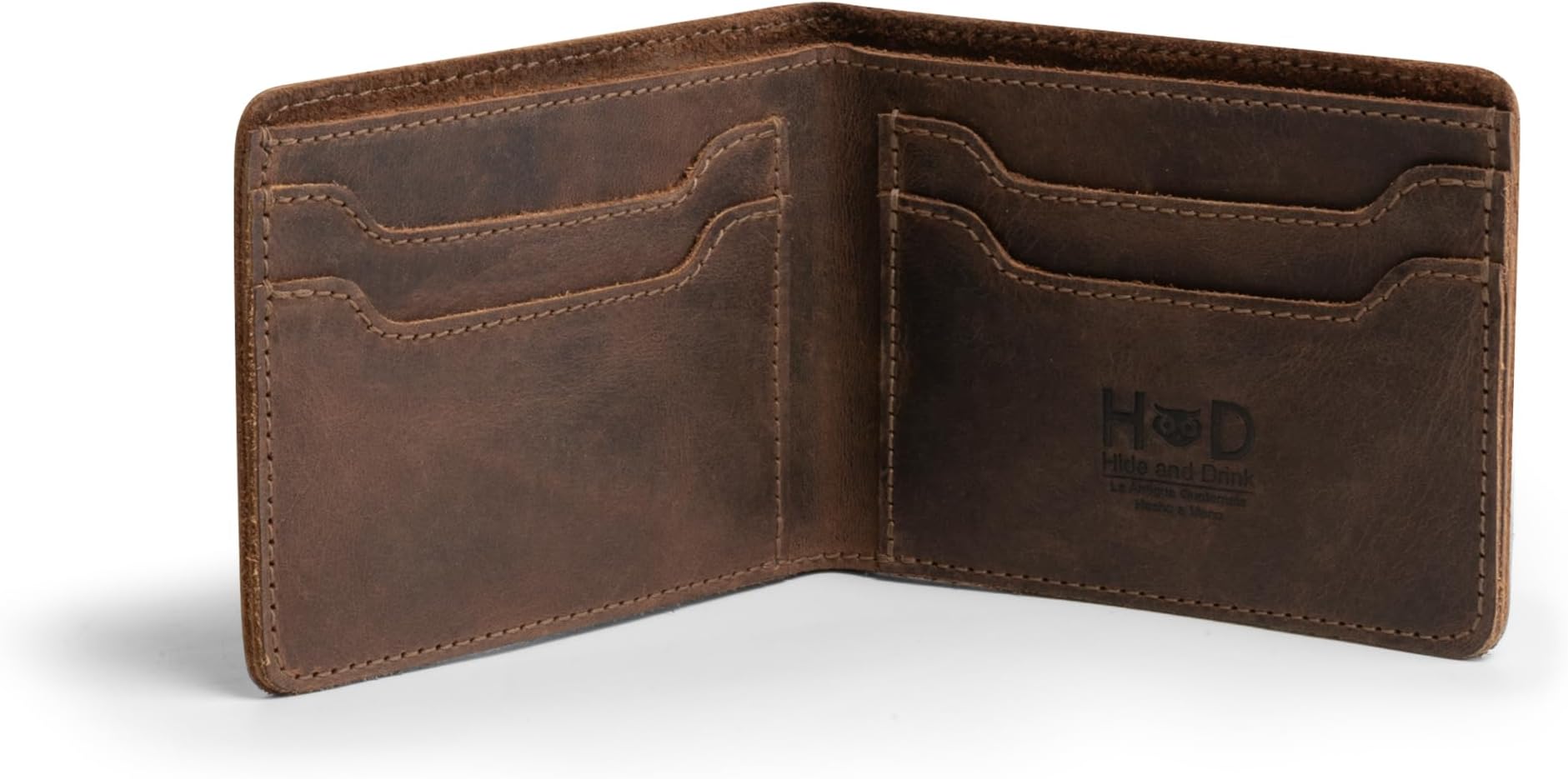 Classic Wallet Handmade from Full Grain Leather - Storage Case for Identification (Bourbon Brown), Bourbon Brown, Classic