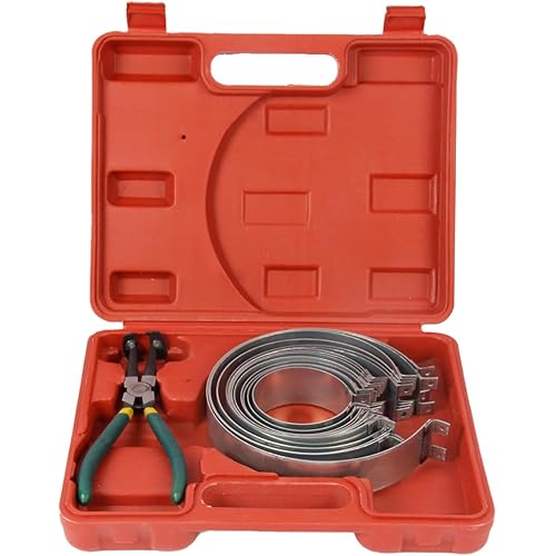 Automotive Engine Piston Ring Compressor Tool Set with 1 Pliers and 14 pcs Piston Rings for Repairing Car Truck Auto Engine