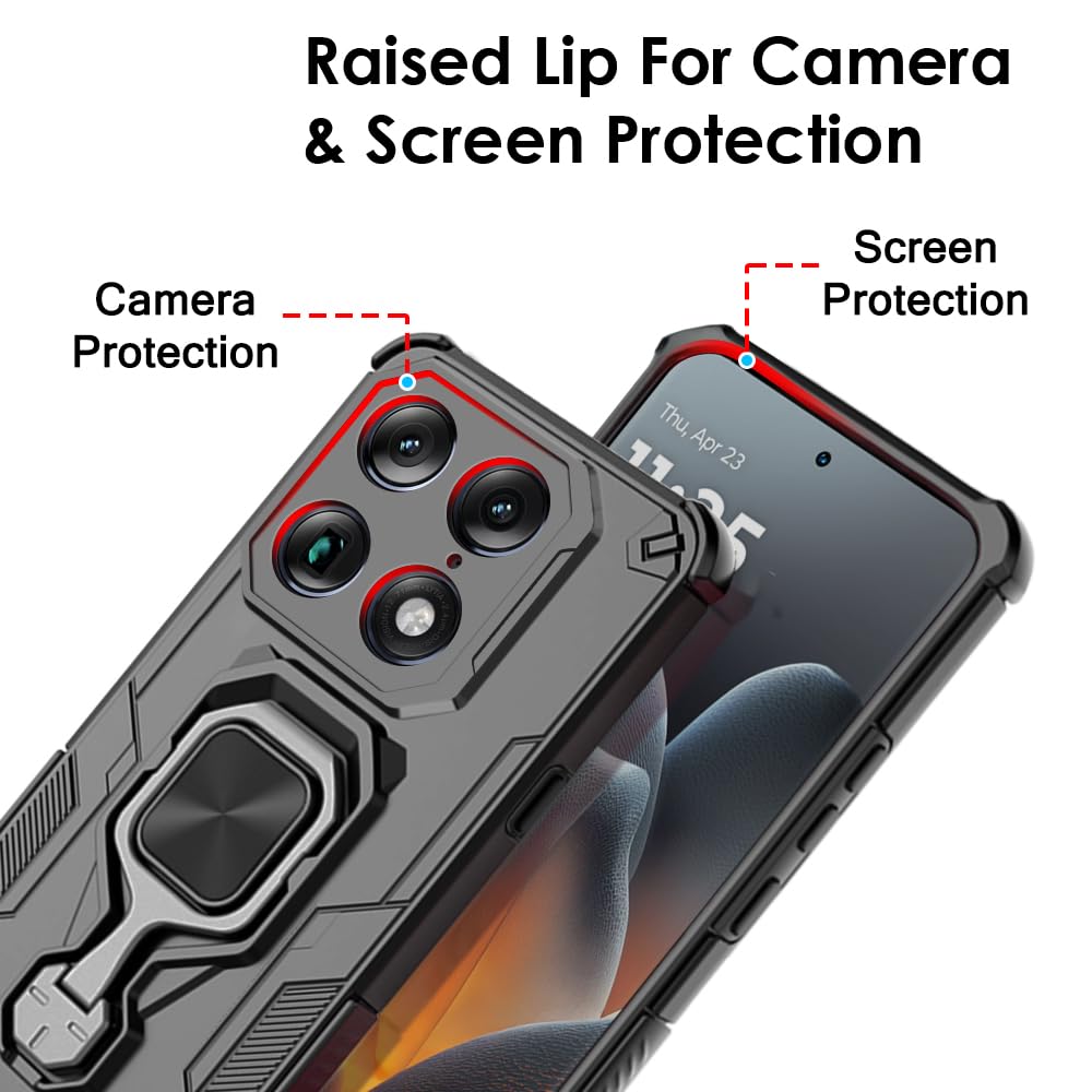 TheGiftKart Tough Armor Bumper Back Case Cover for Motorola Moto Signature 5G | Ring Holder & Kickstand in-Built | 360 Degree Protection Back Case Cover for Motorola Signature 5G (PC & TPU, Black) — Amazon image 4