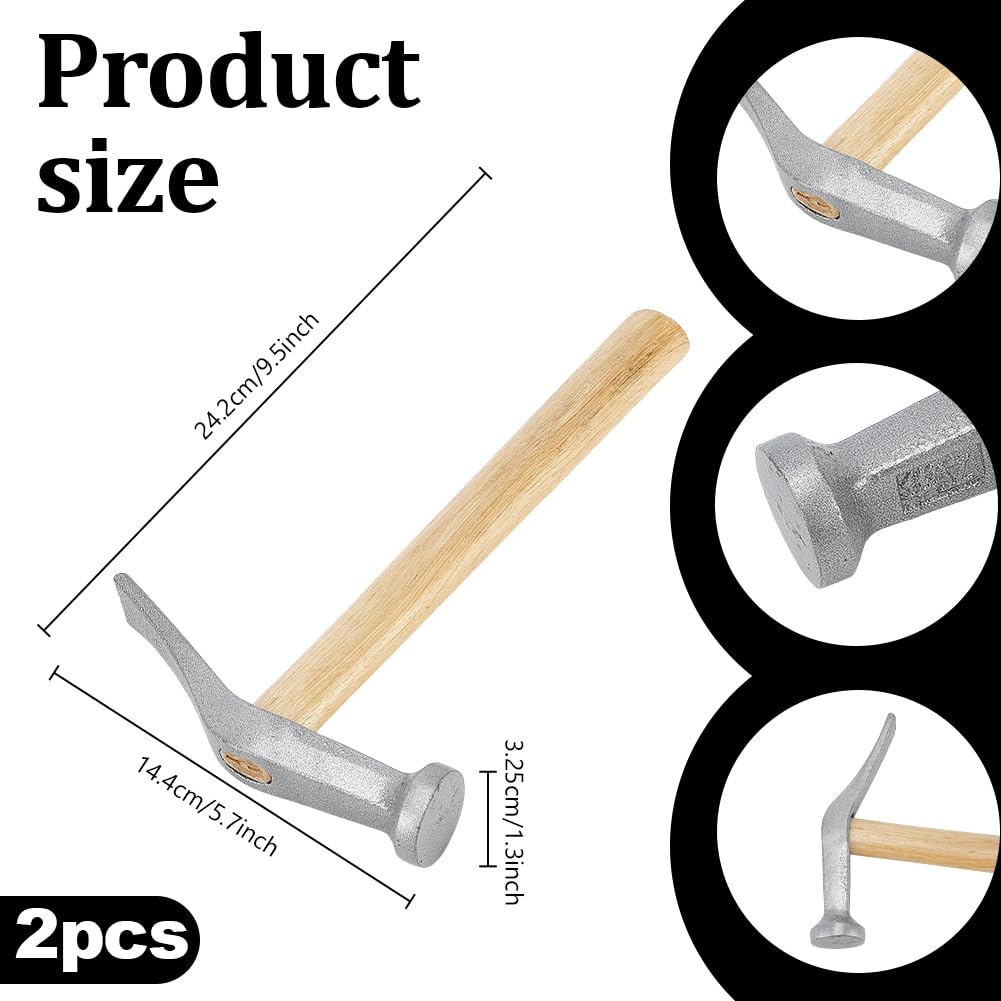 PH PandaHall 2 Stück Schuhreparaturhammer Werkzeug Mit Holzgriff Für Lederhandwerk Schuhreparaturwerkzeug Schusterhammer Für Schuhmacherarbeiten Und Reparaturprojekte