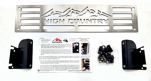 Inserto de rejilla de parachoques High Country - SS cepillado para Chevy 2500 3500 HD #400-130-3 2015-2019