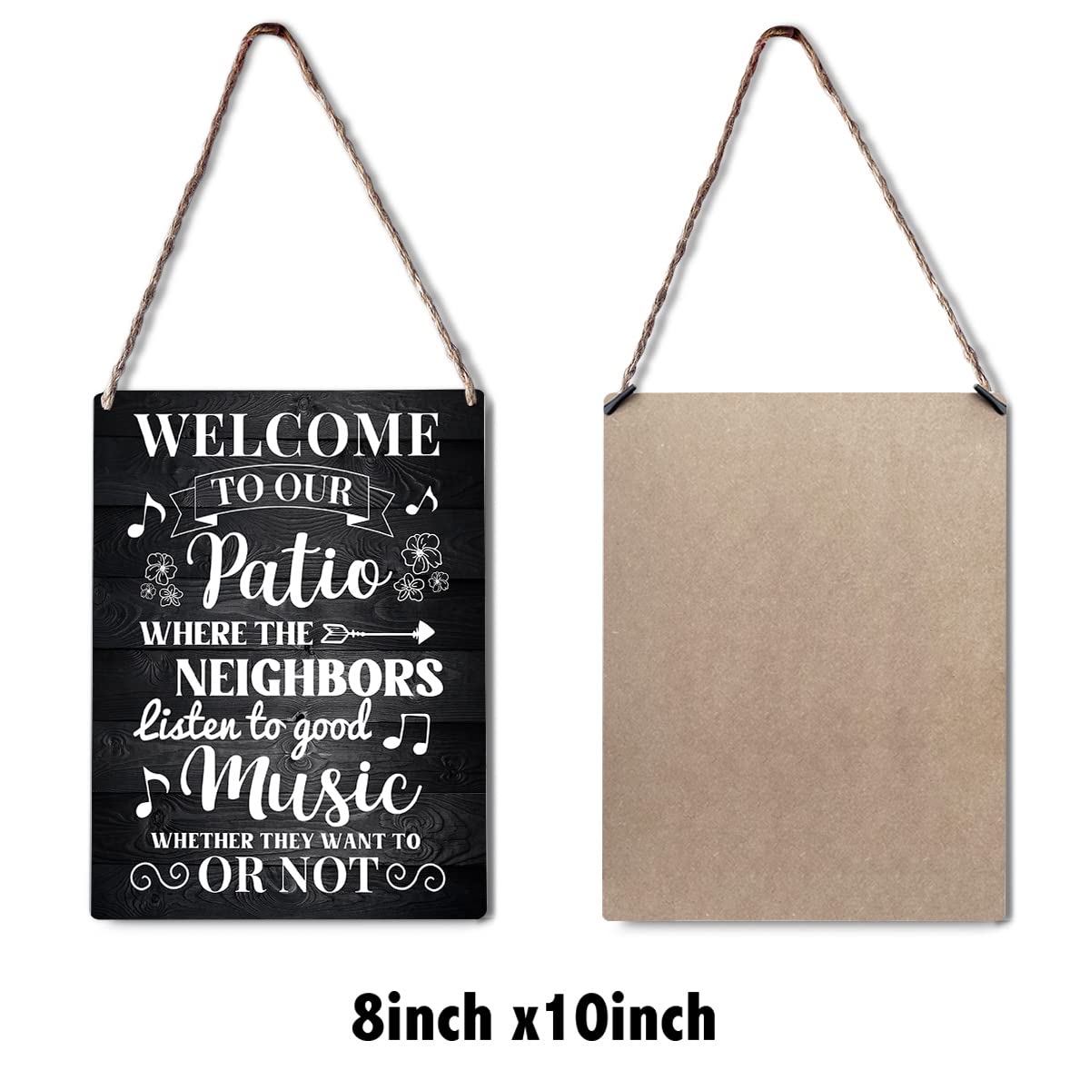 Plaque Métal Rustique Vizuzi - Welcome To Our Patio - 20,3 X 30,5 Cm - Décoration Intérieur/Extérieur Pour Patio, Porche, Piscine