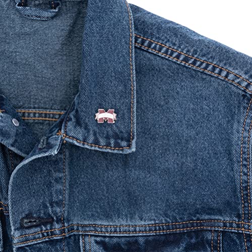 Image of Desert Cactus Mississippi State University Lapel Pin MSST Bulldogs Made of Metal for Formal Wear, Bag and Hat Jewelry, and Tie Tack