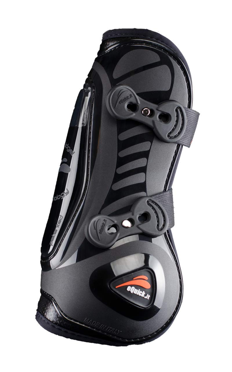 EQUICK eSHOCK - Front Tendon Boots Legend Edition Horse Riding - Original Product - Made in Italy - Black