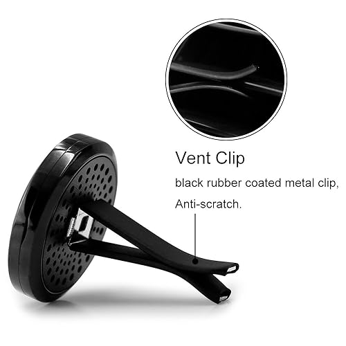Miniatura 3 de Clip de ventilación para ambientador de automóvil, 2 unidades, 1.18 pulgadas, color negro, difusor de aceite esencial de coche, clips de ventilación
