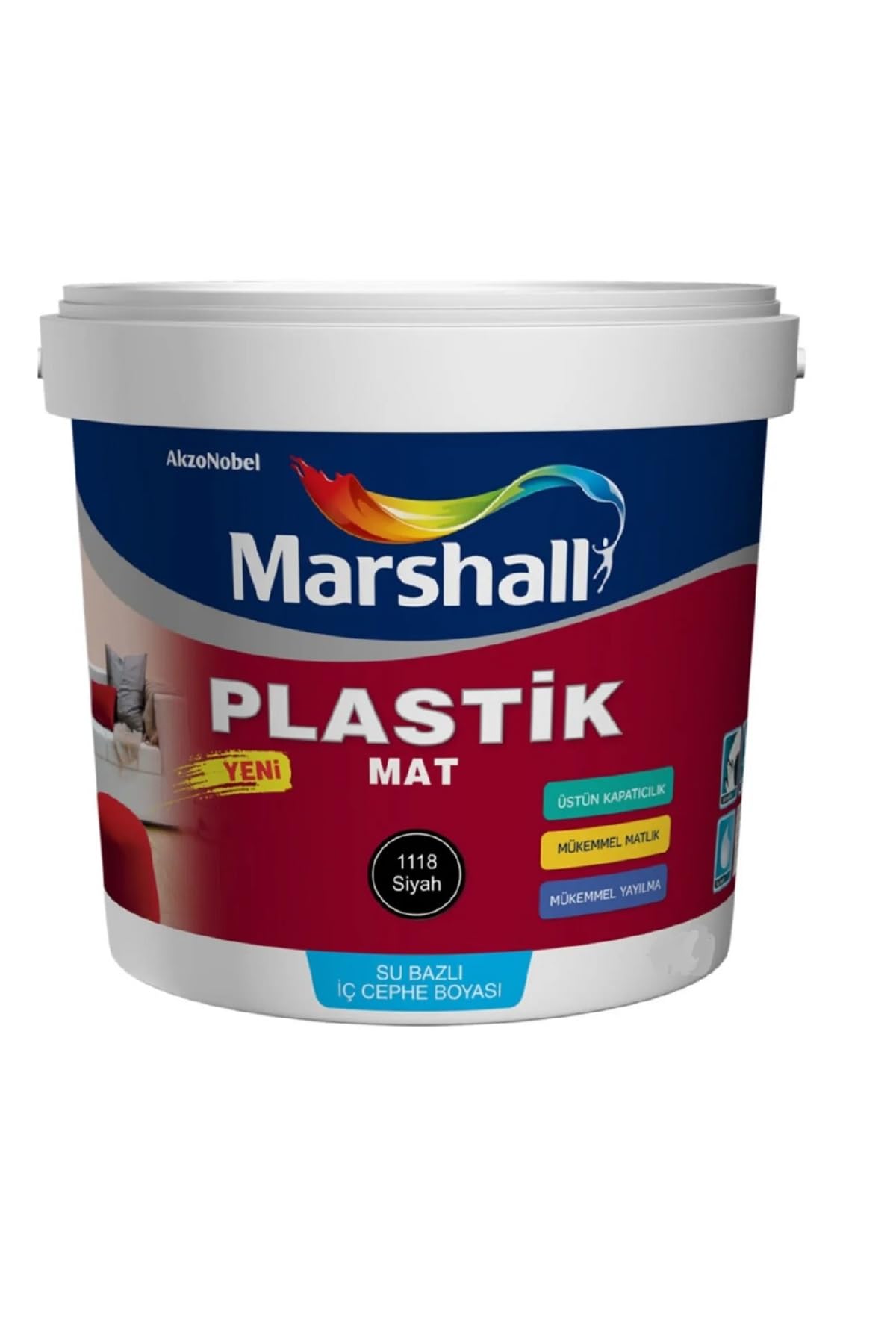 Marshall Plastik Mat Silinebilir Su Bazlı İç Duvar Boyası 2.5…
