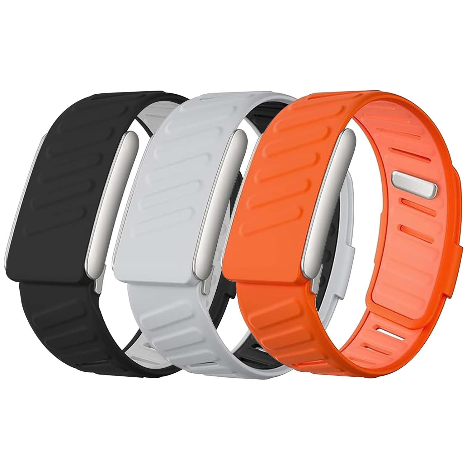 3 Pack Silicone Sport Breathable, Durable Strap Compatible with Whooop 5.0 One & Peak (Black/Grey/Orange)-image-38