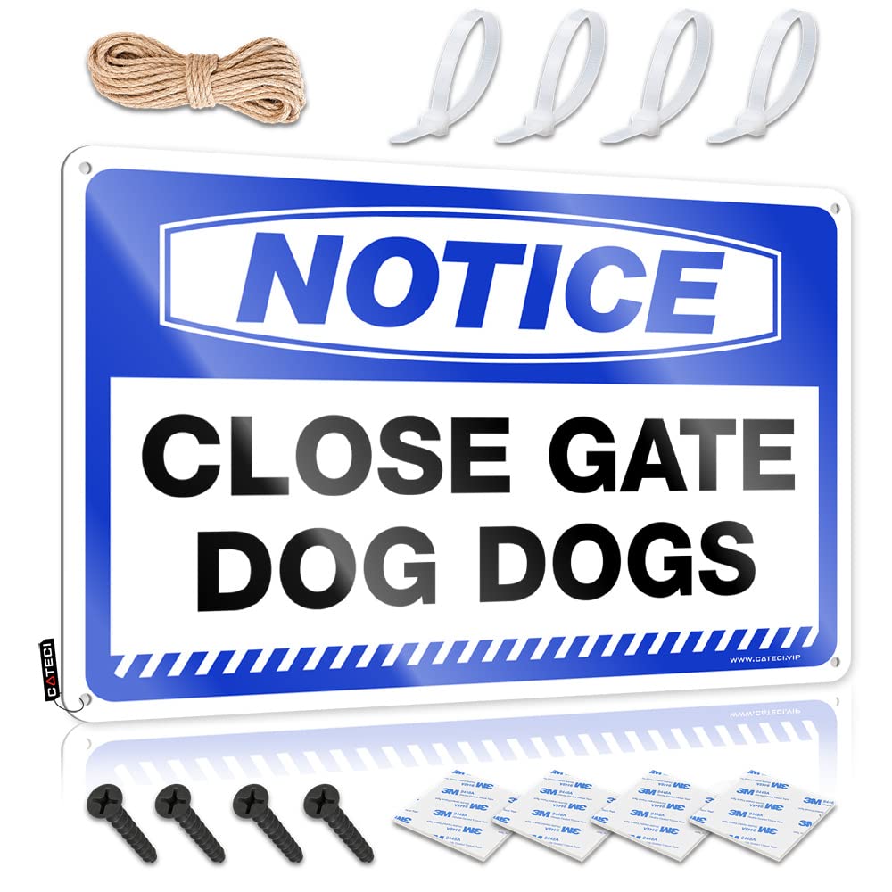 Print Sand Wall Signs - Notice Close Gate Dog Dogs Retirement Rustic Wall Hanging(20X30CM)