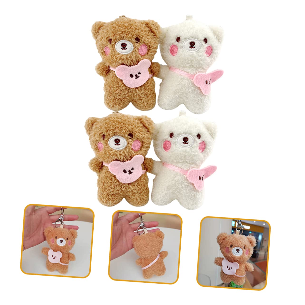 BESPORTBLE Ciondolo Orsetto Di Peluche Carino Mini Cartone Animato Chiave Cose Portachiavi Ciondoli Per Zaino Per Ragazze Keeychain Creativo Decorazioni Per Zaini Lega