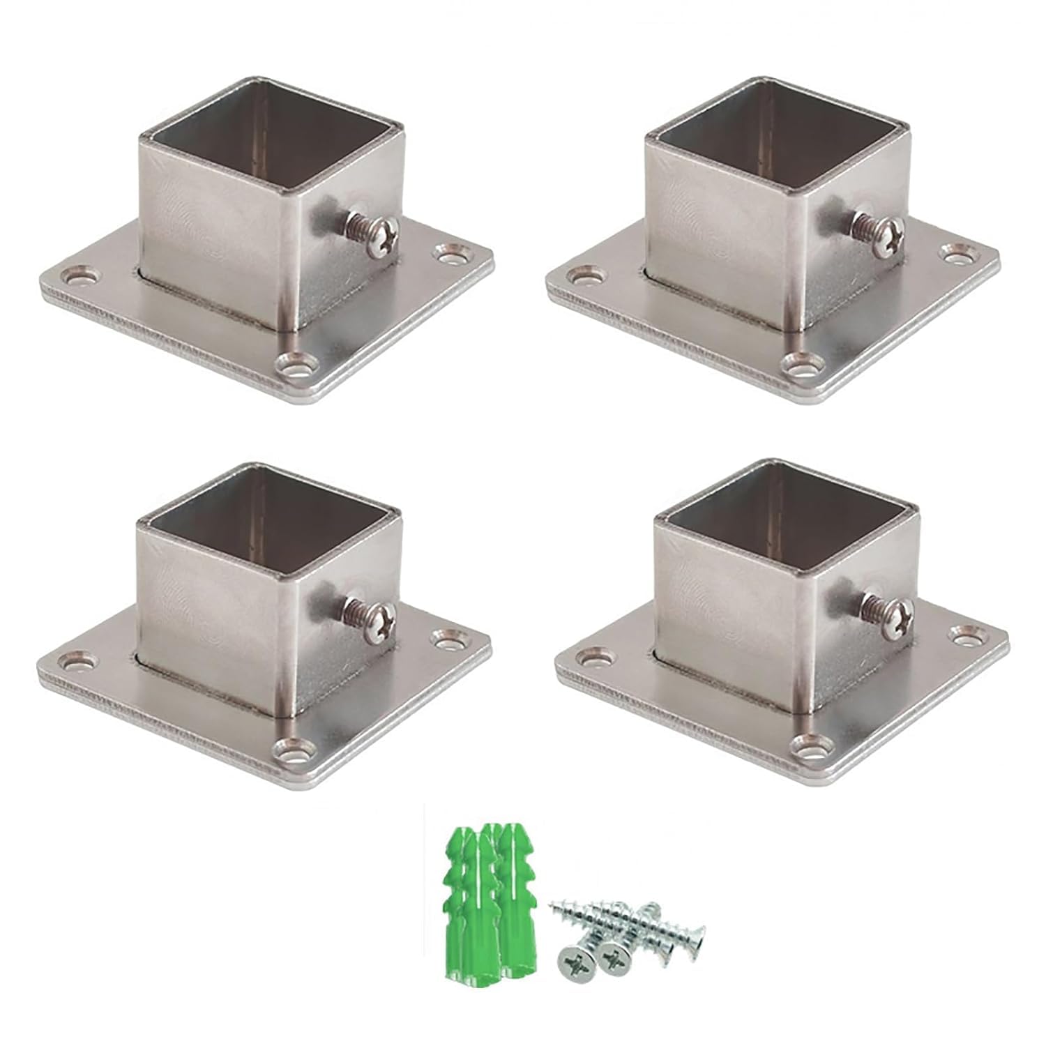 Supporto Laterale Per Bandiera Da Parete Bianco - Staffa In Acciaio Per Palo 2,5 Cm Con Viti Incluse