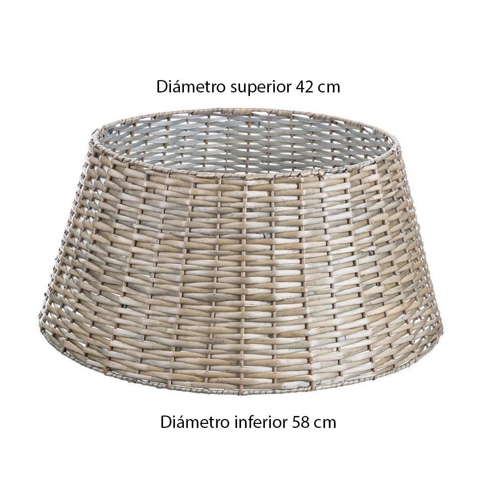 LOLAhome Cubre pie para árbol de Navidad Desmontable de Mimbre Natural