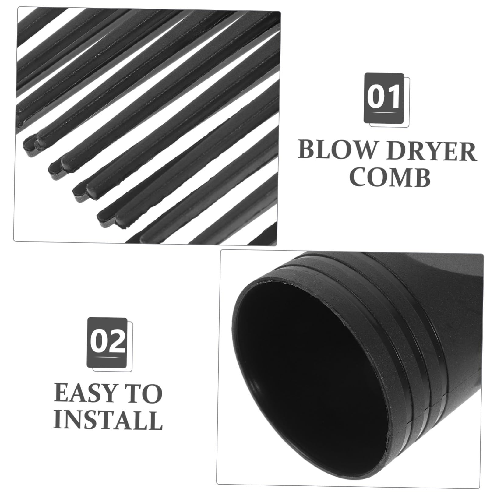 Healeved Lot de 2 sabots de sèche-cheveux compatibles avec la plupart des modèles de sèche-cheveux - Buse d'air pour une répartition uniforme de la chaleur et un séchage rapide pour des cheveux lisses