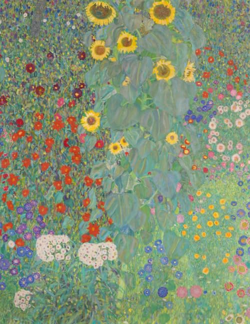 Klimt Sketchbook #3: Cool Artist Gifts - Farm Garden with Sunflowers Gustav Klimt Sketchbooks For Artists Adults and Kids to draw in 8.5x11" 100 blank pages