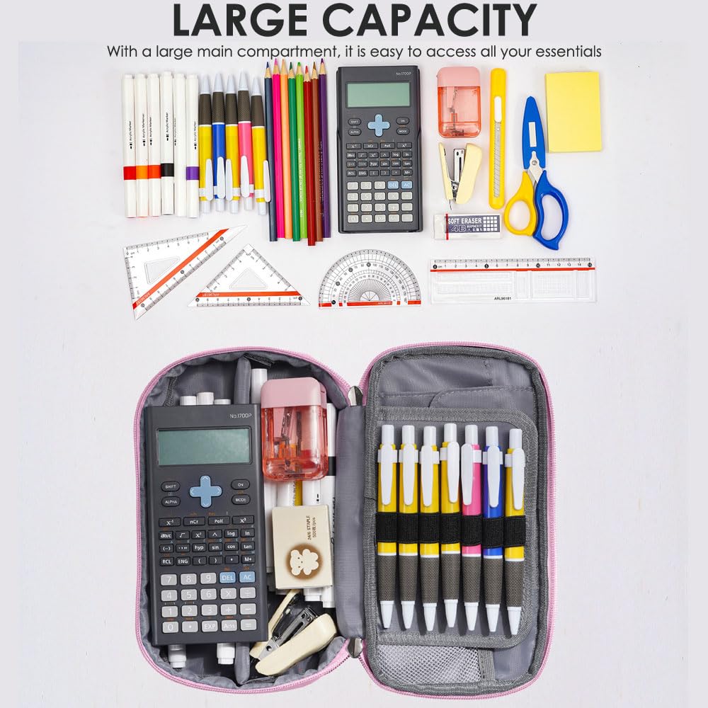 SharkByte Big Pencil Case for Students Girls Boys Large Capacity Pencil Cases Bag - Image 4