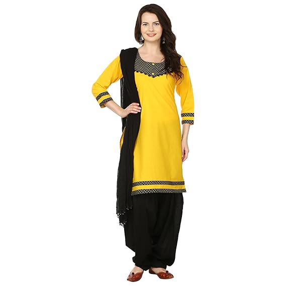 Yellow black salwar suit Outlet