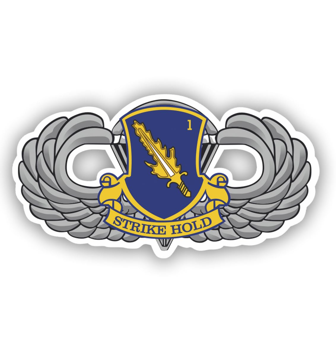 1st Battalion 504th Parachute Sticker - 82nd Airborne Army Precision Cut Decal - Perfect for Car, Truck, Window, Laptop, Bumper, Luggage, Water Bottle