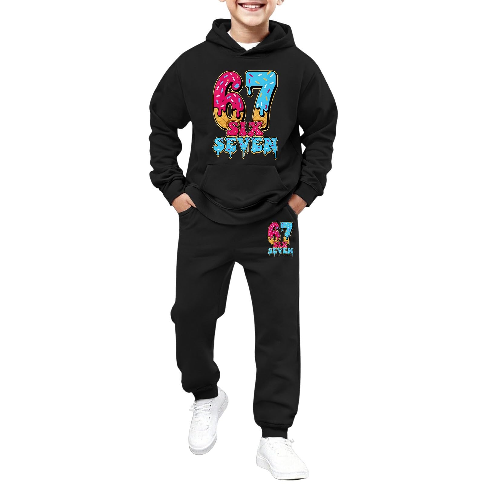 Jogginganzug Kinder Jungen Trainingsanzug Teenager Hoodie Mädchen Kapuzenpullover Unisex Jogginghose Set Hausanzug Teenager Jogginganzug Sport Kleidung Geschenk Sport Anzug Jungen Trainingsanzug
