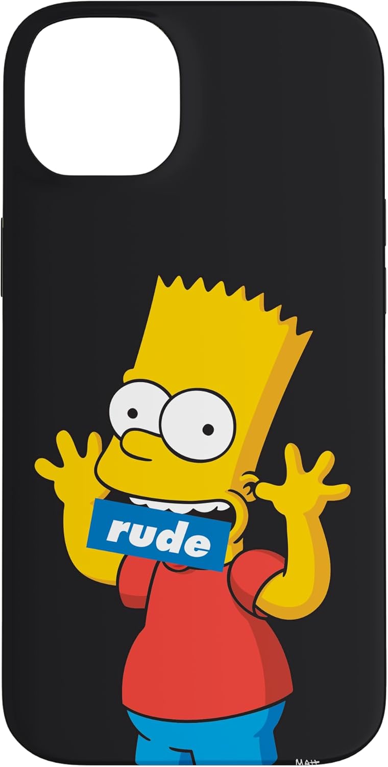 The Simpsons Bart Simpson Rude Mouth Black Case for iPhone 14 Plus