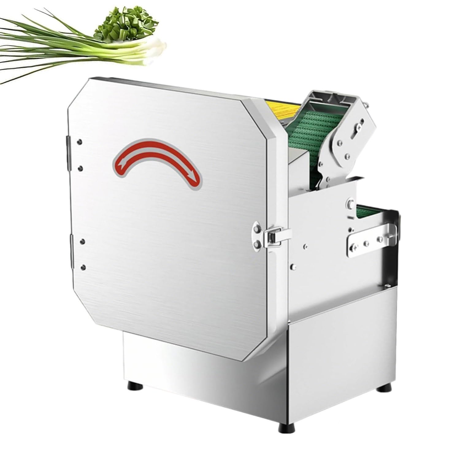 Trituratore Multifunzione per scalogno, con Vassoio di Raccolta, Porta di Alimentazione da 7 cm, Robot da Cucina e Tritatutto, per peperoni, cipolle Verdi tritate, Cipolla, coriandolo, porri