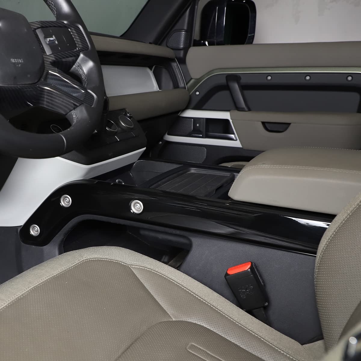 2 szt. ABS plastikowa konsola środkowa zmiany biegów boczne paski dekoracyjne do Land Rover Defender 90 110 130 2020-2023 akcesoria samochodowe