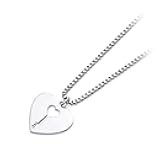 Womens Stainless Steel Love Cute Heart Lock Key Pendant Necklace