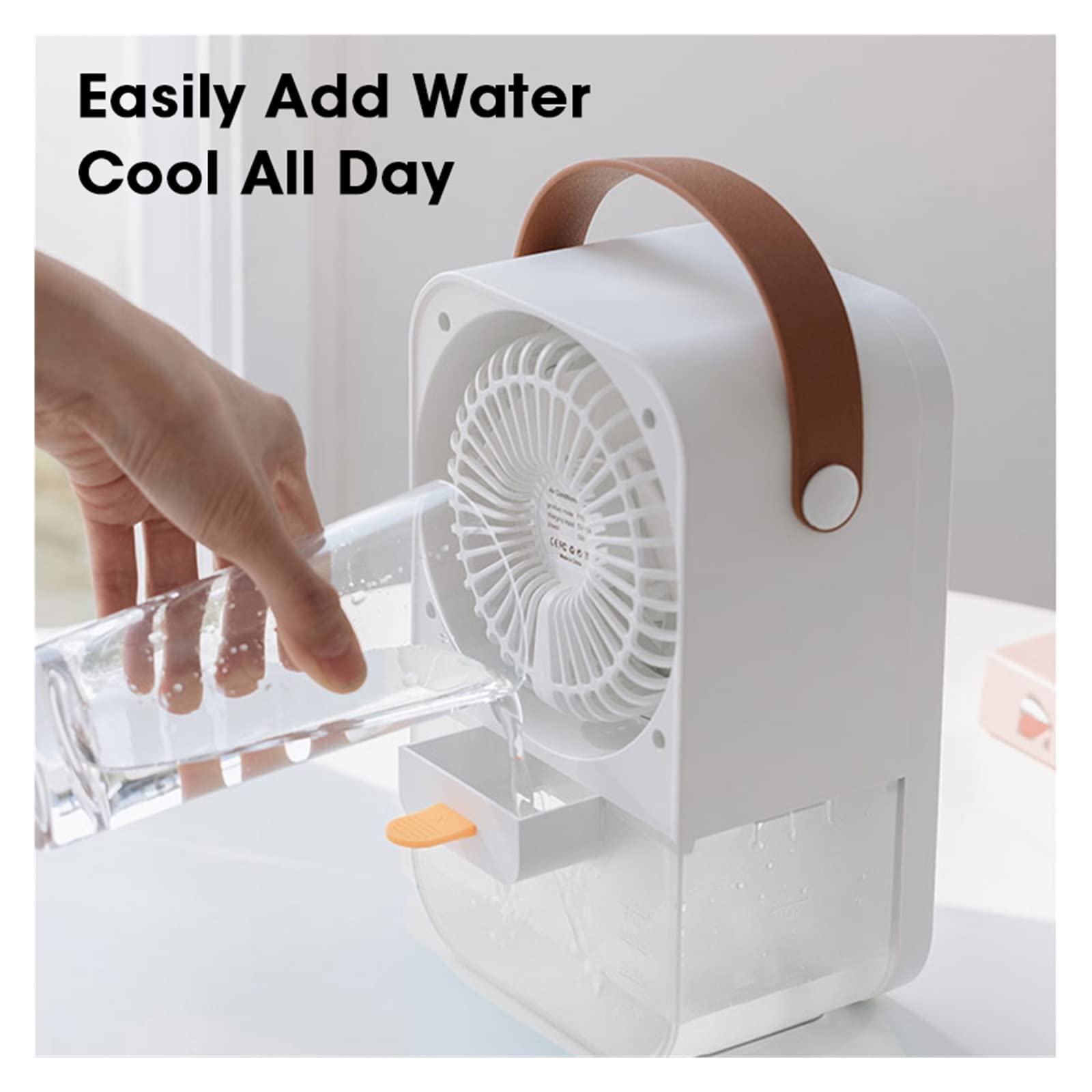 Ventilador portátil con nebulizador, Humidificador recargable con pulverizador de agua, ventilador niebla, 4 velocidades, 2 modos for coche, hogar, Camping, viajes