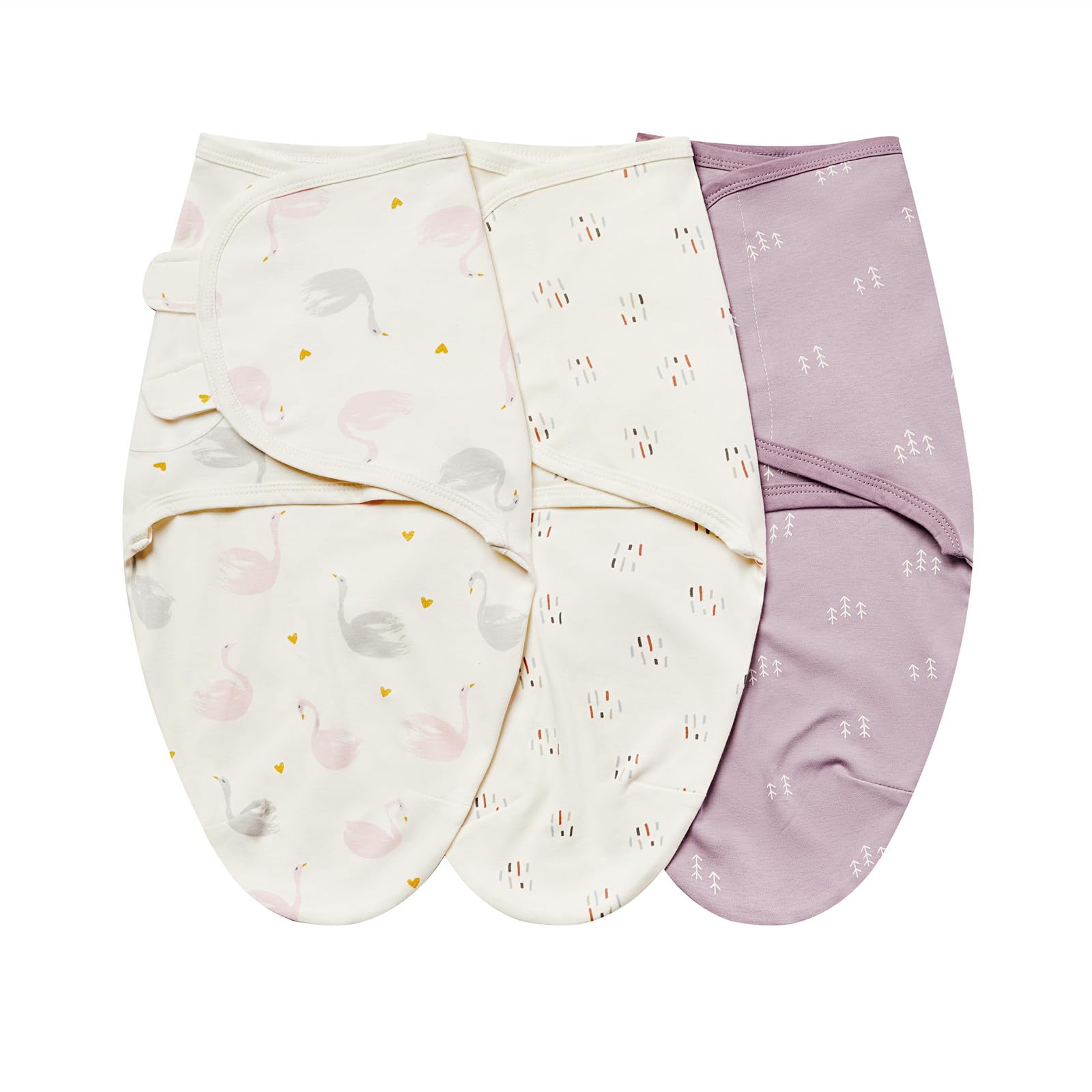 insular Baby Swaddle Wrap, Swaddle Blanket for Newborn and Infant, Adjustable Swaddling Set for Boy and Girl, Soft Cotton Baby Sleep Sack 3 Pack,