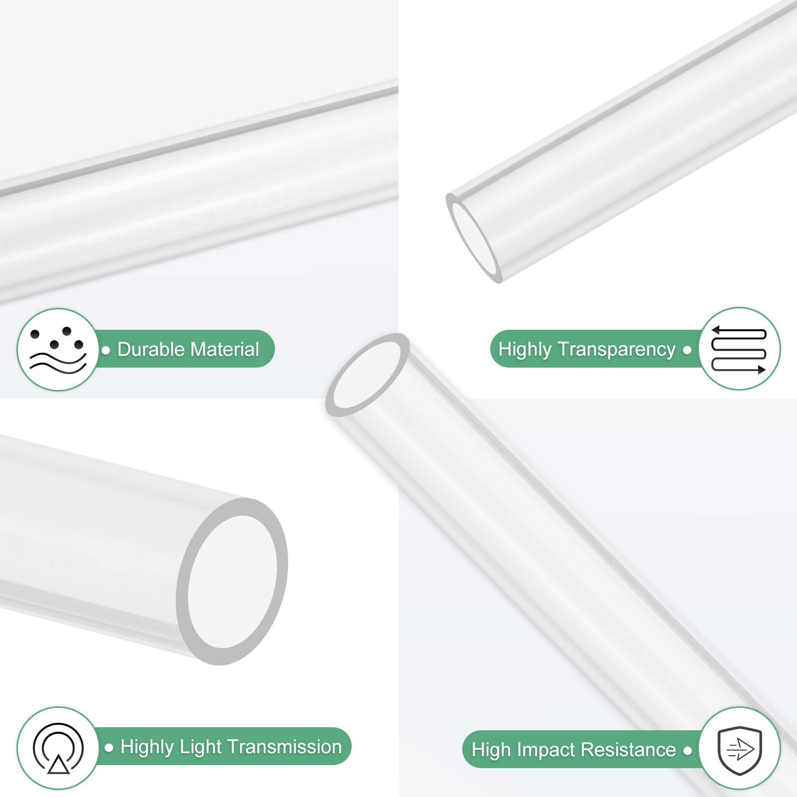 M METERXITY Tubo De Acrílico Rígido Transparente 15mm DI x 19mm DE 305mm