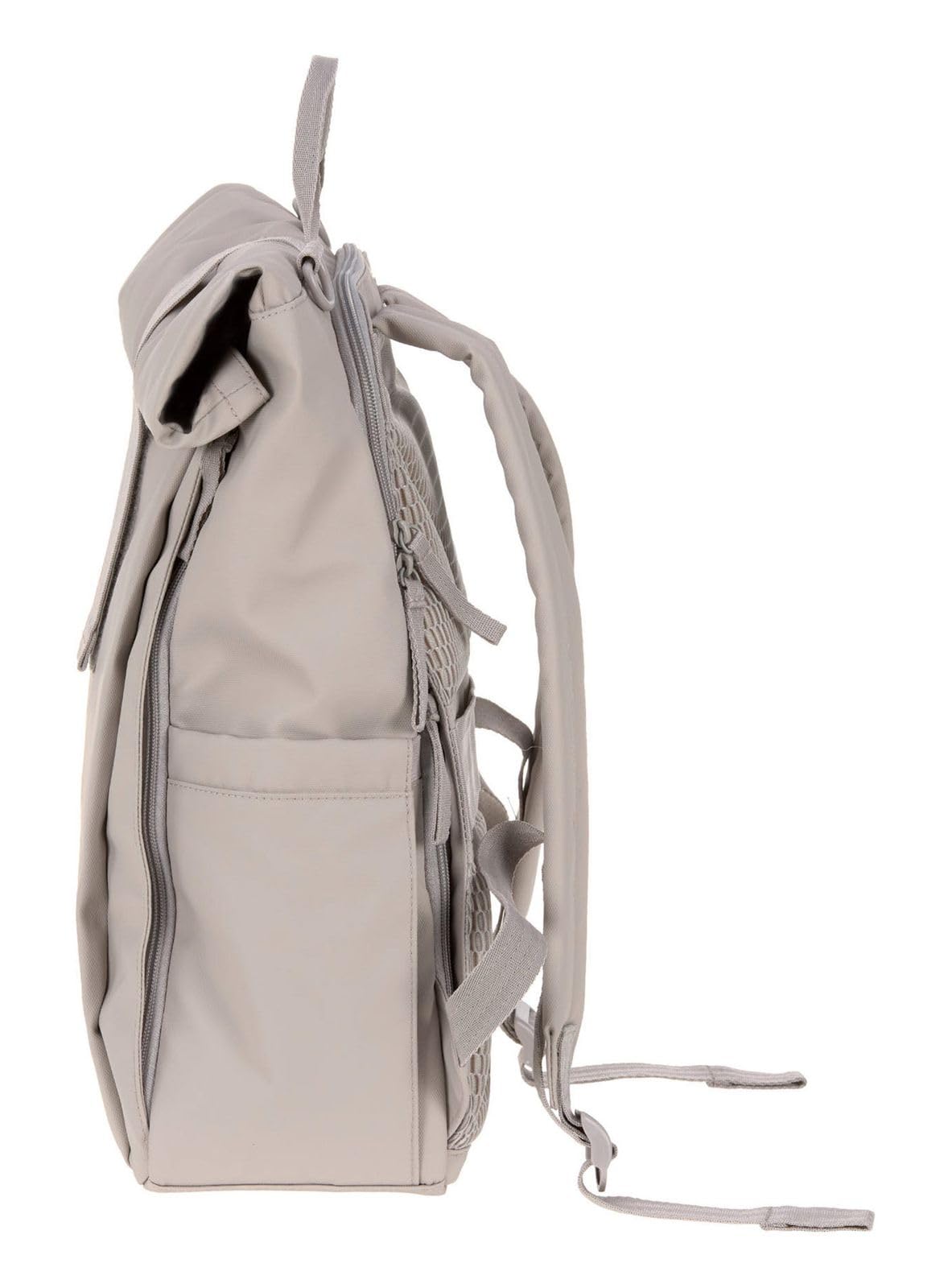 LÄSSIG Baby Wickelrucksack Wickeltasche Rucksack mit Wickelunterlage, Kinderwagenbefestigung, Flaschenhalter nachhaltig produziert/GRE Rolltop Up Backpack