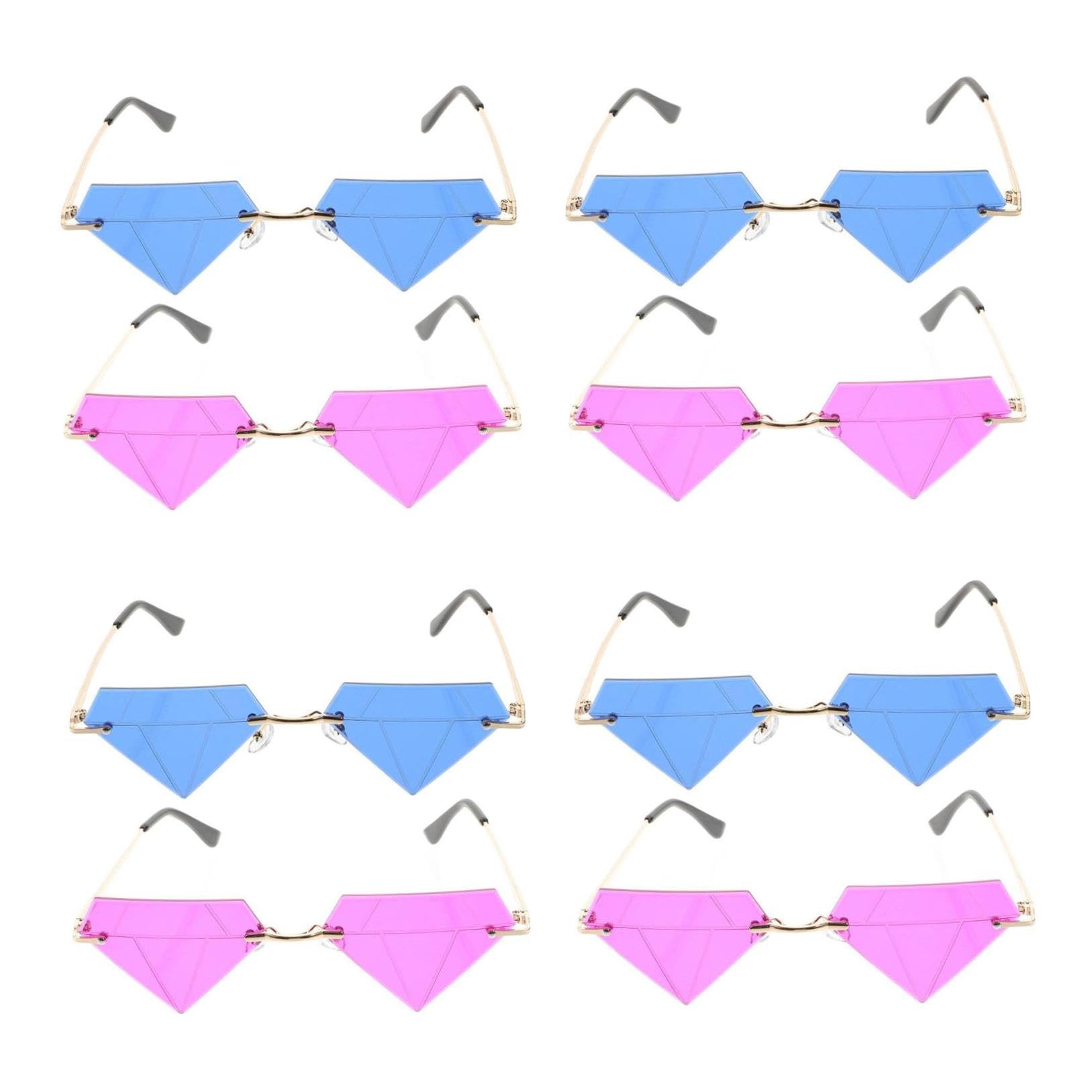 GALPADA 8 Stück Diamant Brille Party Brille Für Erwachsene Randlose Brille Für Herren Klare Brille Vintage Brille Herren Brille Herrenmode Festival Brille Herren