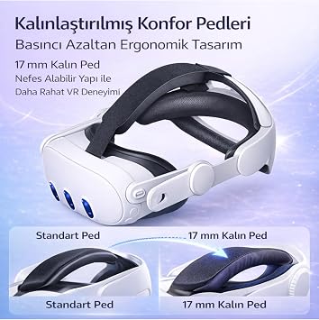 Meta Quest 2/3/3S Uyumlu Başlık Kayışı (Elite Strap), VR Gözlük Aksesuarı | Meta Quest 2/3/3S Uyumlu