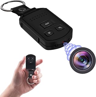 Cámara oculta para coche – Cámara espía portátil Mini HD 1080P Nanny Cam llavero con visión nocturna, detección de movimiento, grabación en bucle, cámaras de vigilancia y seguridad