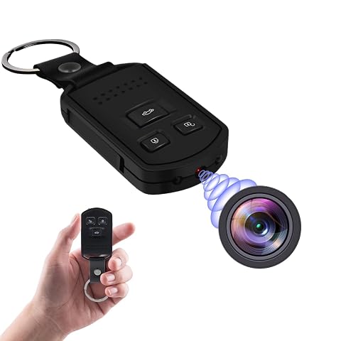Hidden Camera Car Key - Portable Spy Camera Mini HD 1080P Nanny Cam Hidden Keychain Camera with Night