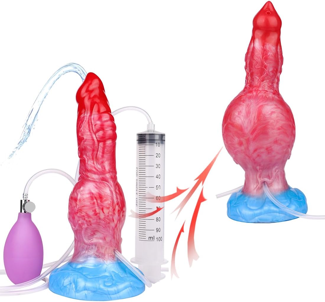 Inflatable Anal Knot Toys Soft Silicone Big Butt Plug Inflatable Penis Spreader Squirting Dildo for Men and Women