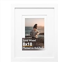 Vista 80 de KINLINK Marco de Fotos 11x14 Natural, Marco de Madera Maciza 11x14 con Plexiglás Acrílico para Fotos 5x7/8x10 Con Paspartú, Exhibición de Mesa