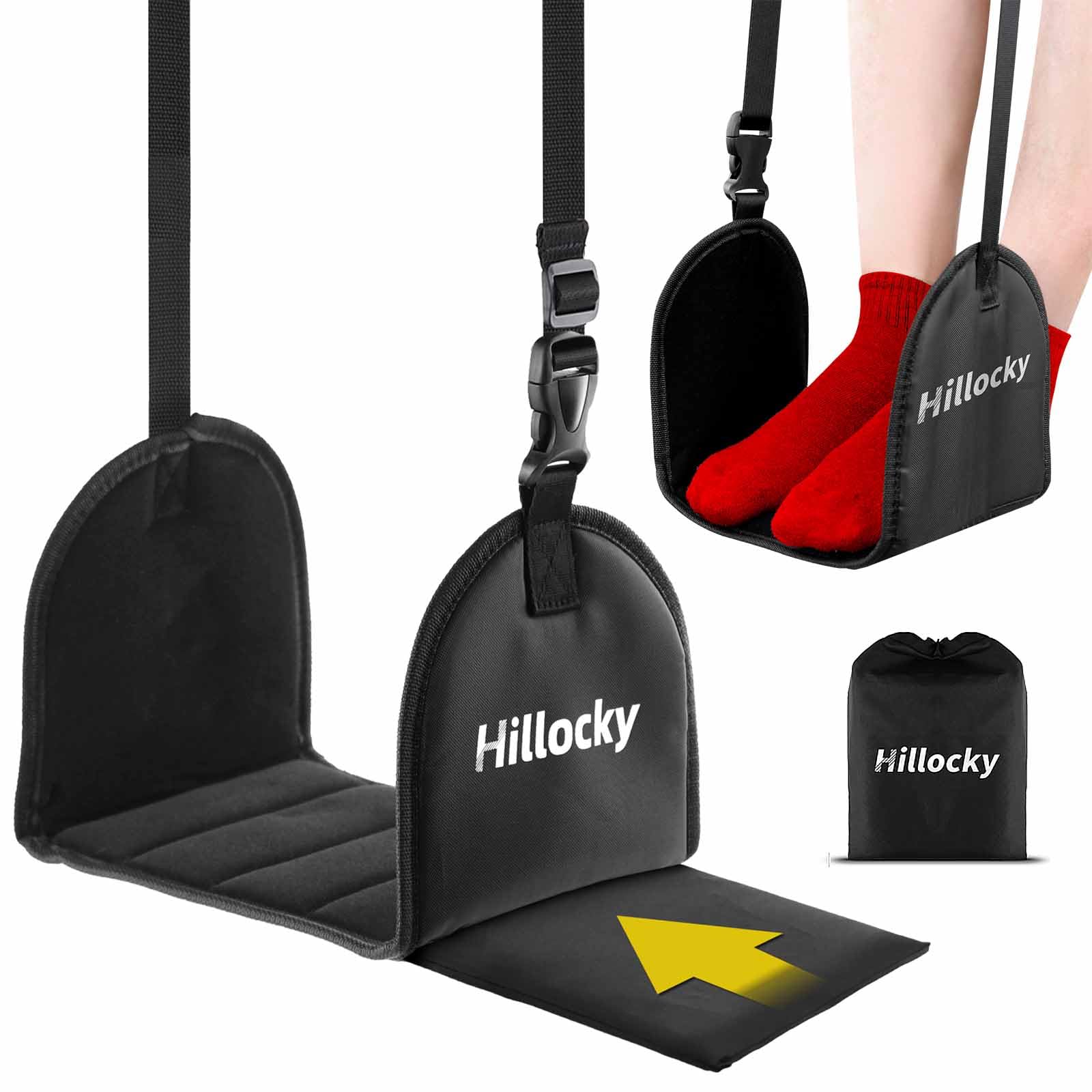 Photo 1 of 1 Pack - Foot Hammock for Plane Travel, Portable Airplane Foot Hammock with Memory Foam and Hardboard, Airplane Travel Essentials
