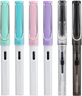Lanxivi Calligraphy Fountain Pen Set, 6 Assorted Tip Sizes and Color for Art Drawing and Writing Signature