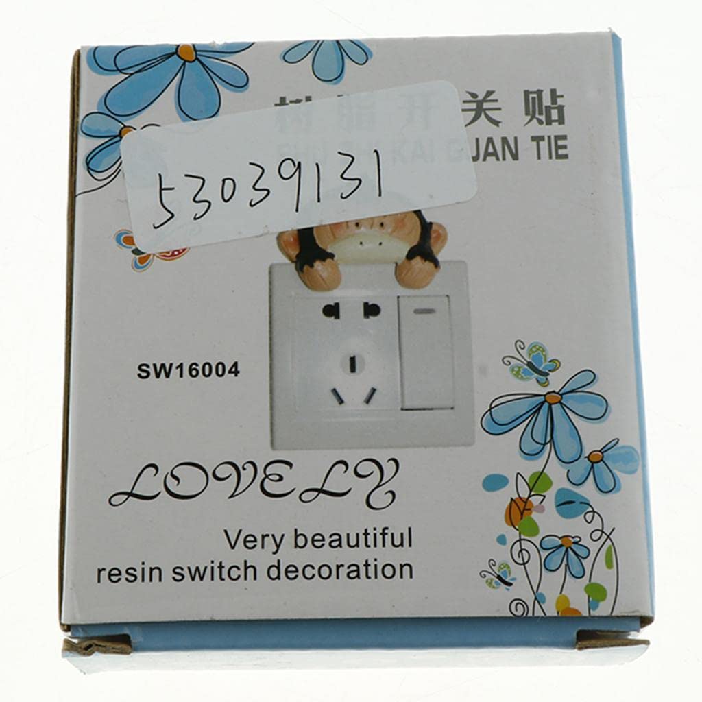TOG 3D Creative Cute Resin Light Switch Cover Sticker Socket Protection MonkeyHome & Garden | Home Decor | Decals, Stickers & Vinyl Art