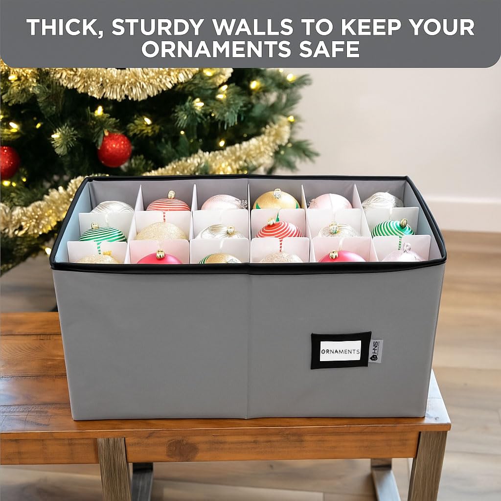 Amazon.com: Christmas Ornament Storage Container with Dividers