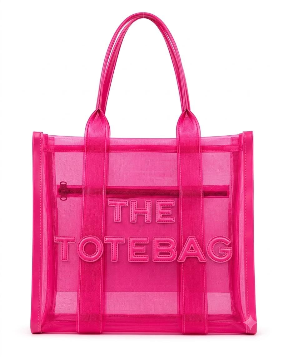 The Baggifie Reveal Pink Mesh Tote Bag-image-41