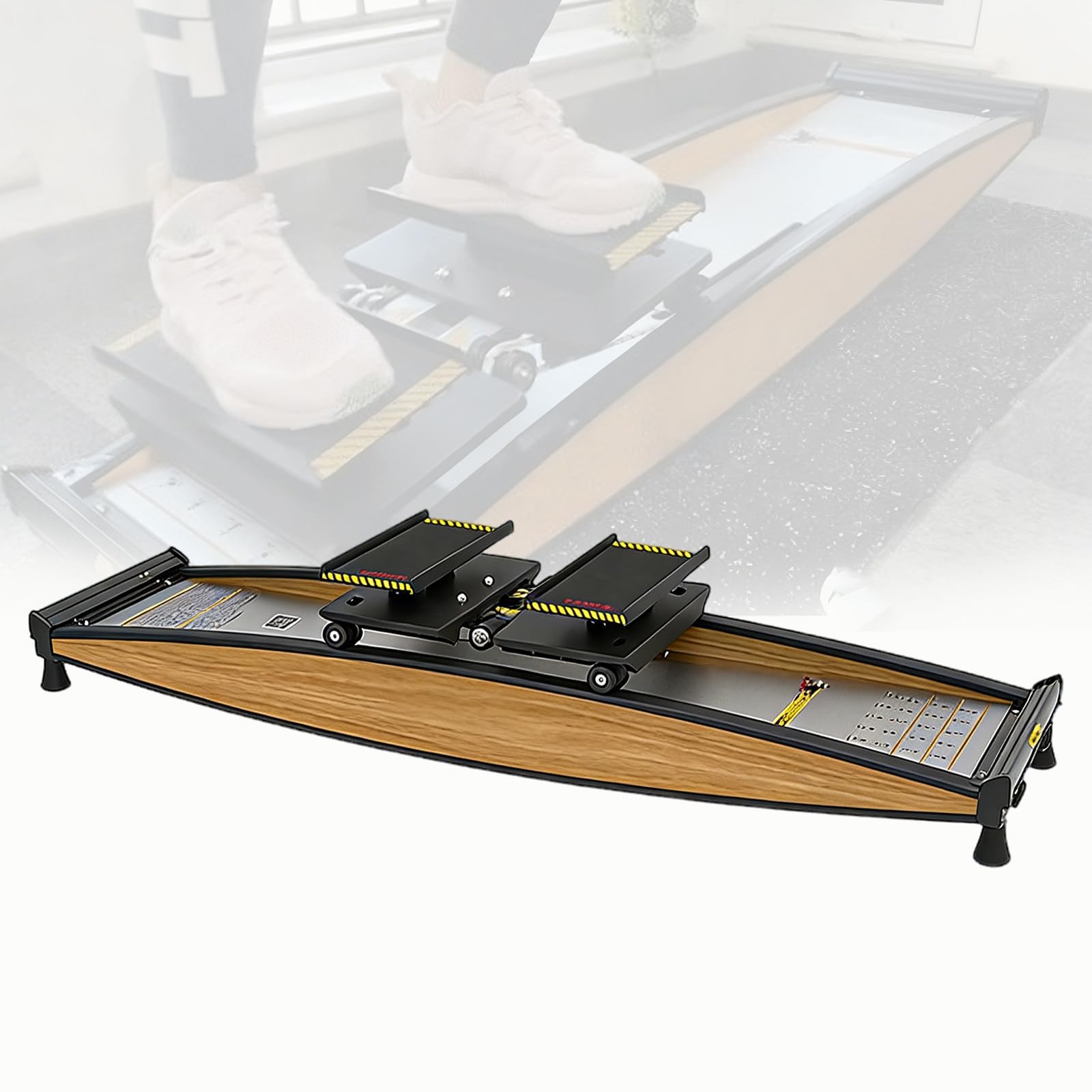 Simulador de esquí, Máquinas de esquí para Gimnasio en casa, Simulador de esquí para Quemar Grasa, Elíptica 3D, Resistencia de 0 a 100 kg, Adecuado para Ejercicios de Cintura y Zona Lumbar