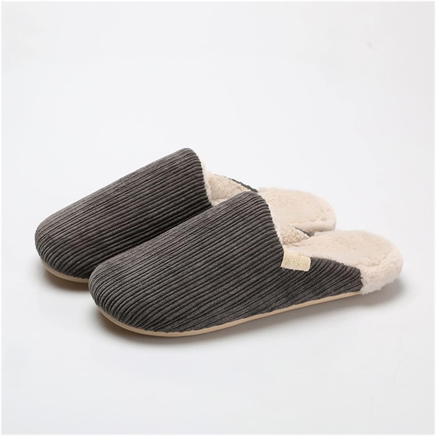 SISWIM Cotton Home Slippers House Bedroom Slippers for Women Indoor and Outdoor with Fuzzy Lining Memory Foam Soft Comfortable Non-Slip Winter Slippers Slippers (Color : Gray, Size : 44-45)
