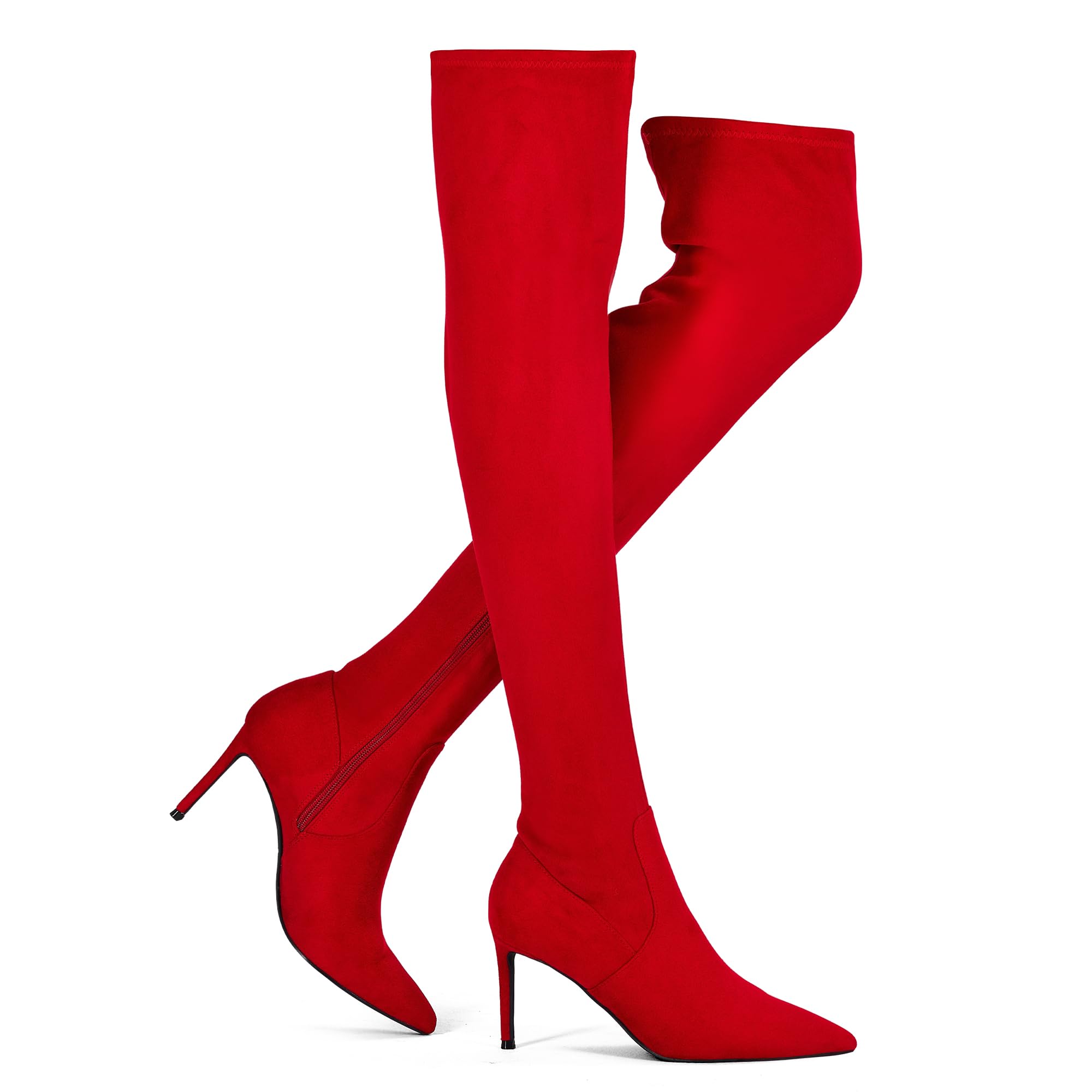 Elisabet Tang Thigh High Boots Over the Knee Boots for Women Sexy 4 3 inch Stilettos High Heels