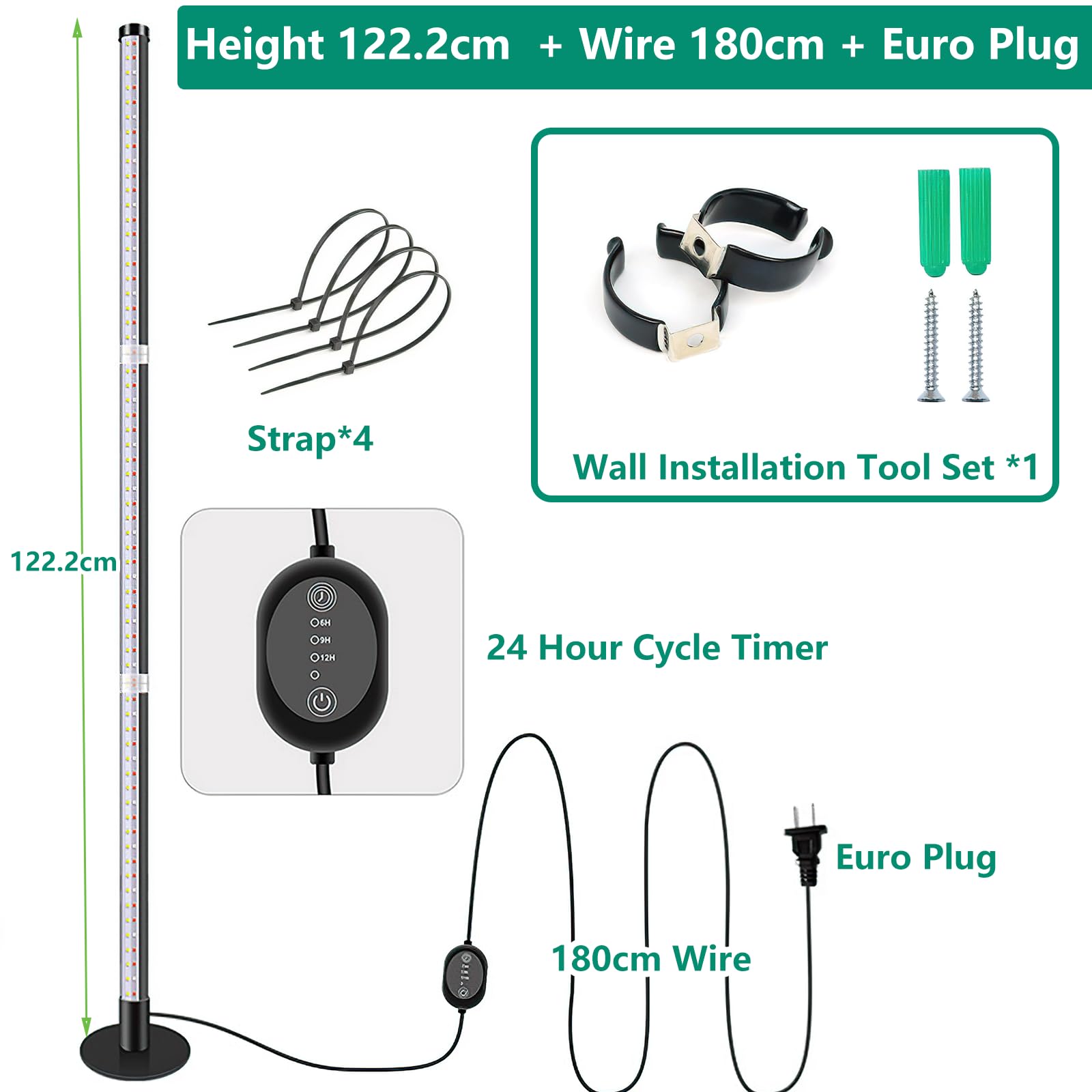 Lampada per Piante, 243 LEDs Full Spectrum lampade LED Coltivazione, Lampada di Crescita con Timer Auto, 10 einstellbare Helligkeitsstufen, 3 Lichtmodi