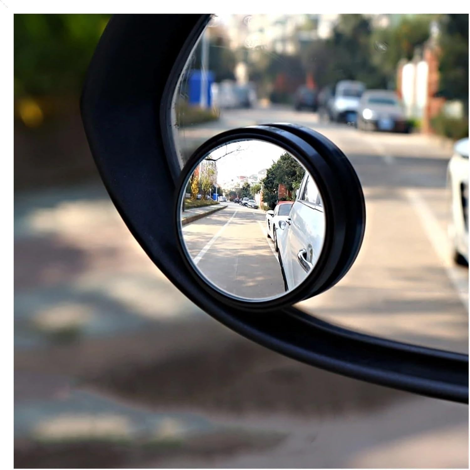 2Pcs Car Blind Spot Mirror Rearview Mirror Rain Multifunctional 2-in-1 Rain Covering Rainy Days Expanding View Driver(Black)