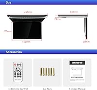 Vista 9 de XTRONS® Pantalla TFT Digital FHD Ultrafina de 17.3 Pulgadas 16:9 Reproductor Aéreo de Video 1080P para Automóvil Monitor Montado en el Techo Puerto
