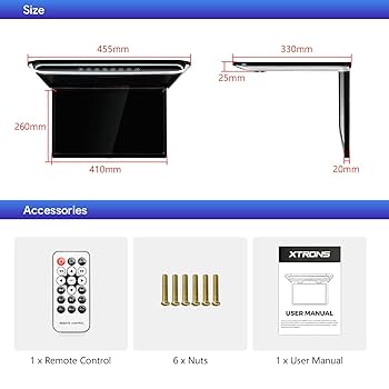 XTRONS CM173HDフリップダウンモニター17インチHDMI USB XTRONS 17.3インチ フリップダウンモニター スピーカー内蔵 16:9